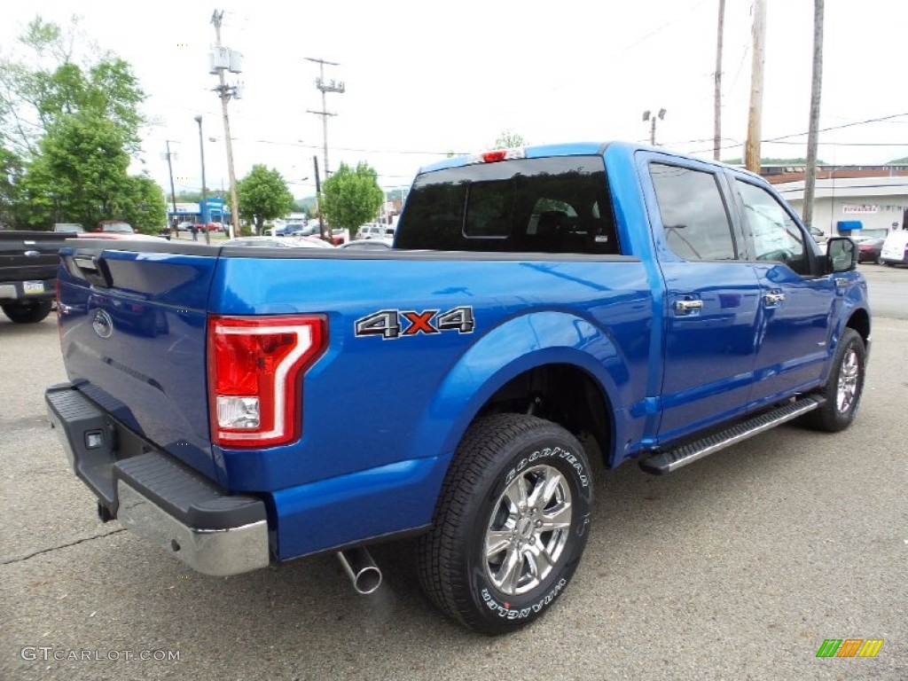 2015 F150 XLT SuperCrew 4x4 - Blue Flame Metallic / Medium Light Camel photo #3