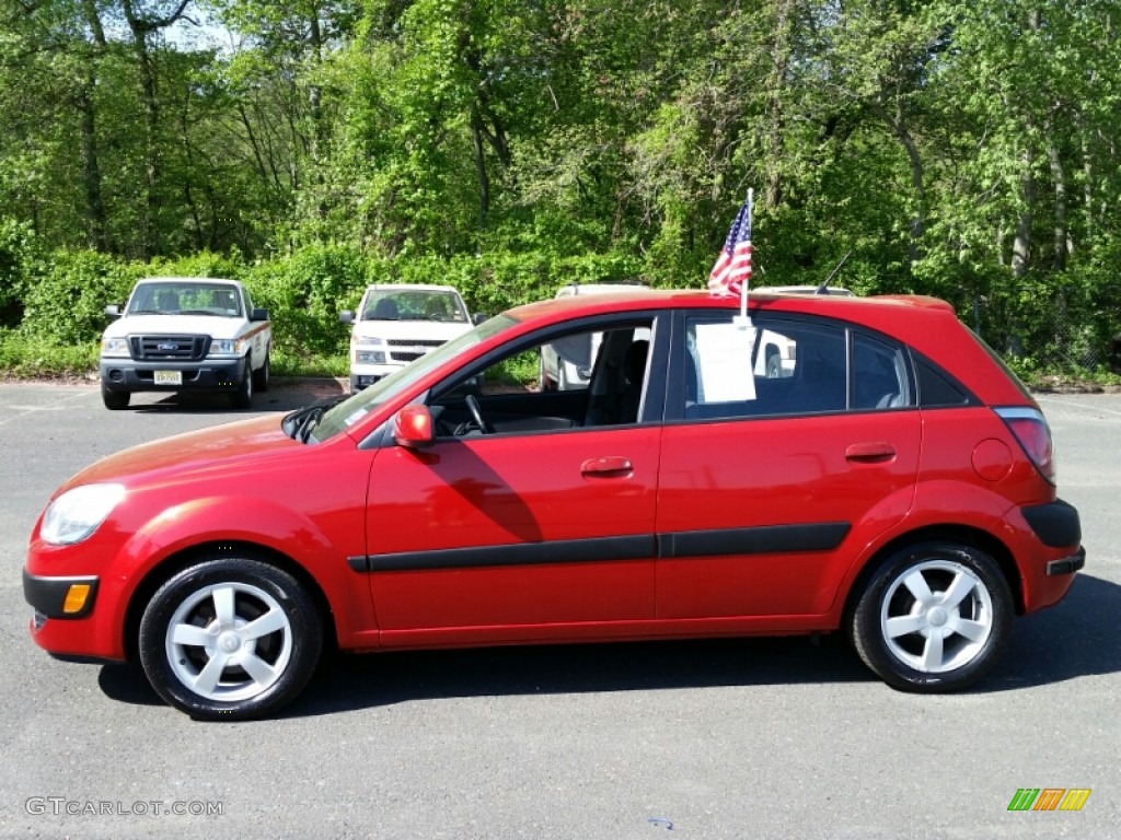 Tropical Red 2006 Kia Rio Rio5 SX Hatchback Exterior Photo #103966494