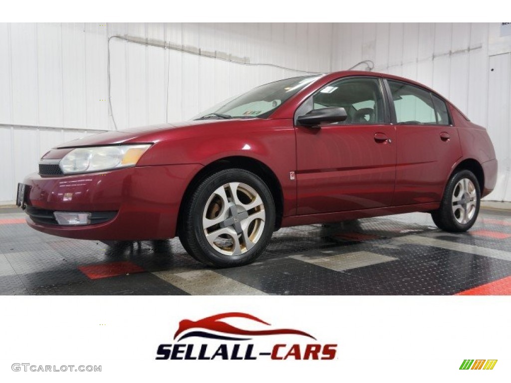 2004 ION 3 Sedan - Berry Red / Grey photo #1