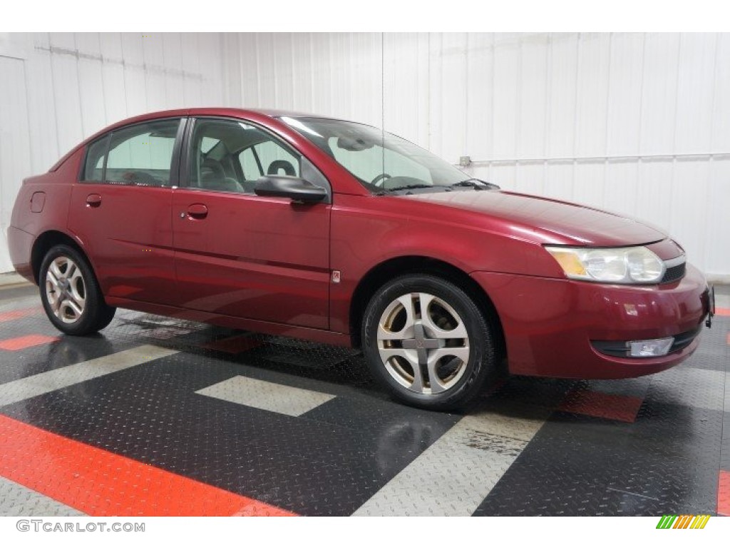 2004 ION 3 Sedan - Berry Red / Grey photo #6