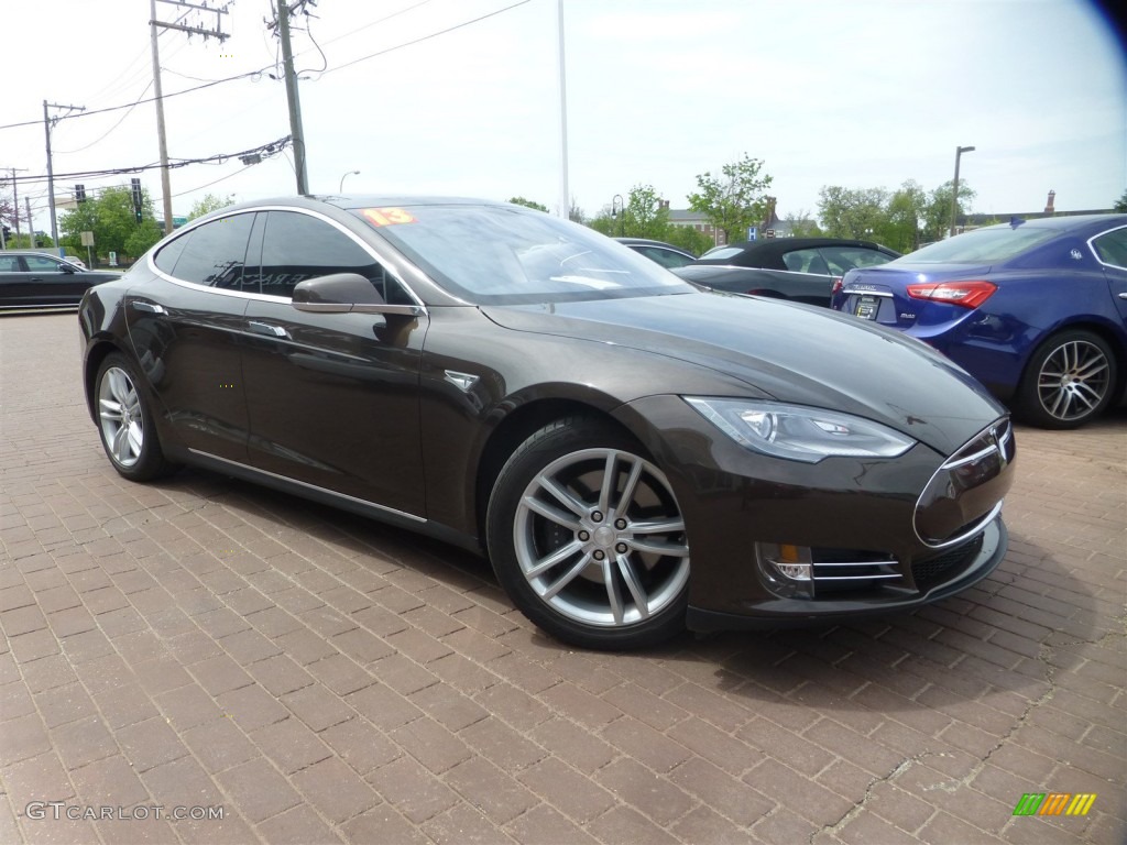 Brown Metallic Tesla Model S