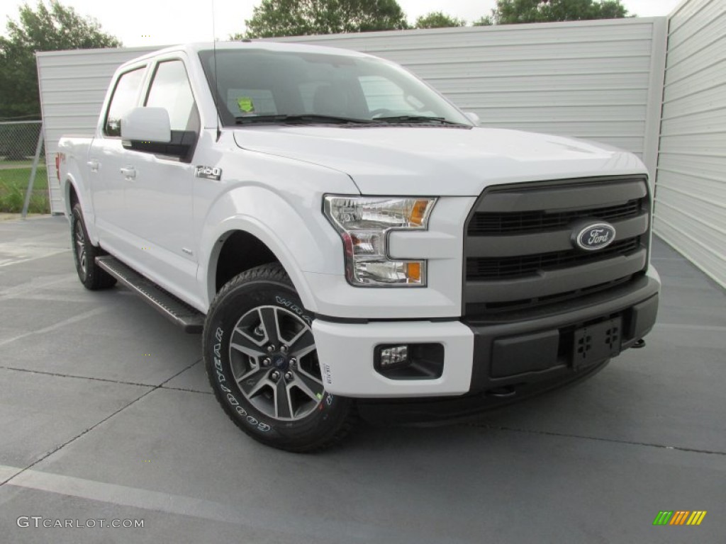 2015 F150 Lariat SuperCrew 4x4 - Oxford White / Black photo #2