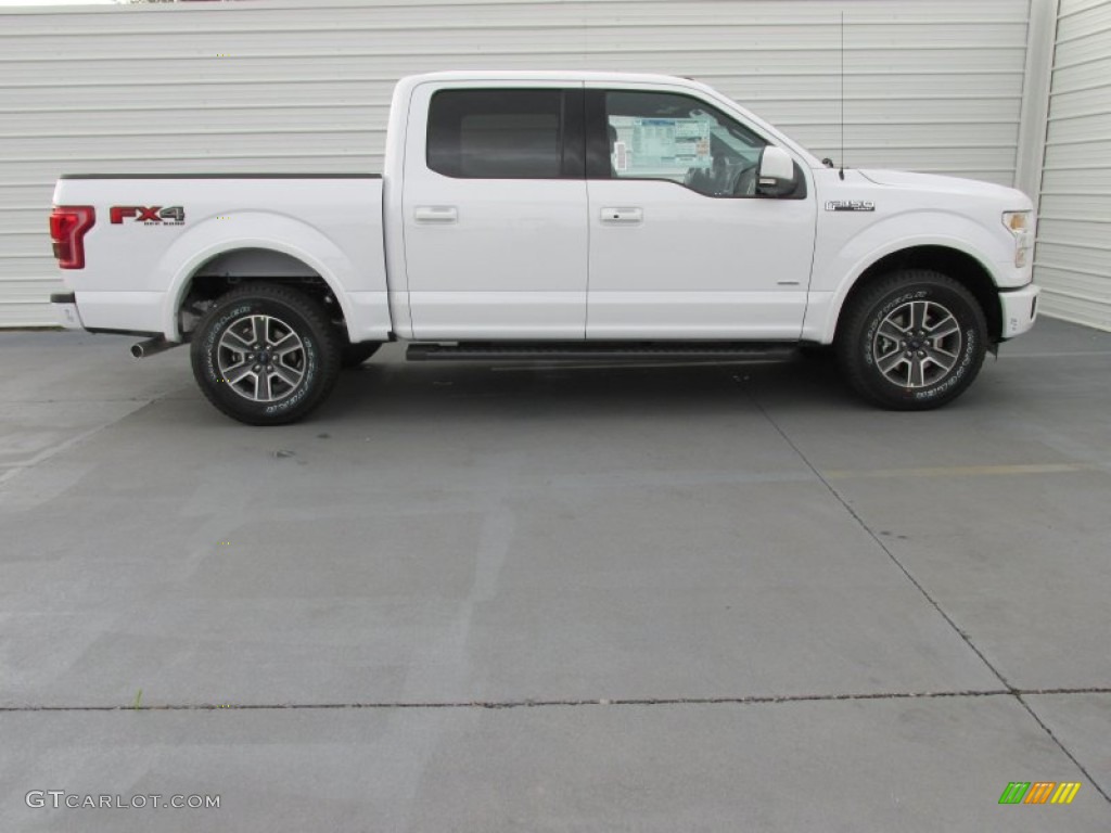 2015 F150 Lariat SuperCrew 4x4 - Oxford White / Black photo #3