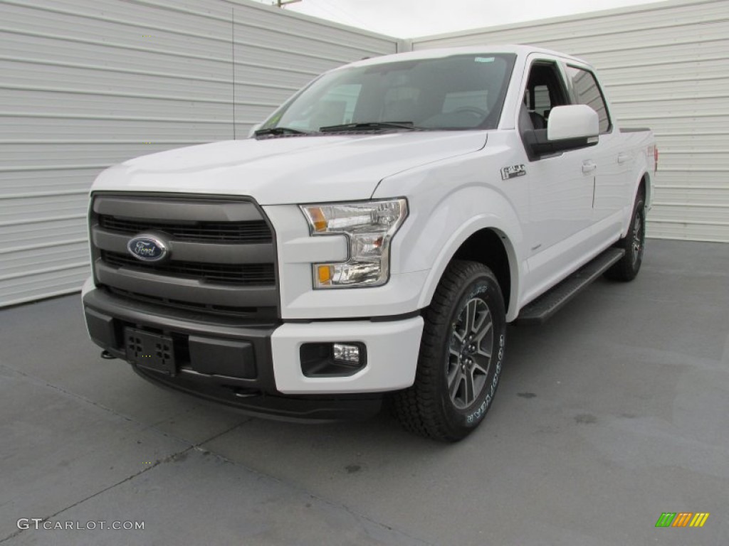 2015 F150 Lariat SuperCrew 4x4 - Oxford White / Black photo #7