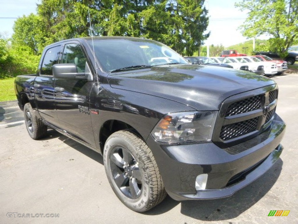 2015 1500 Express Crew Cab 4x4 - Brilliant Black Crystal Pearl / Black/Diesel Gray photo #10