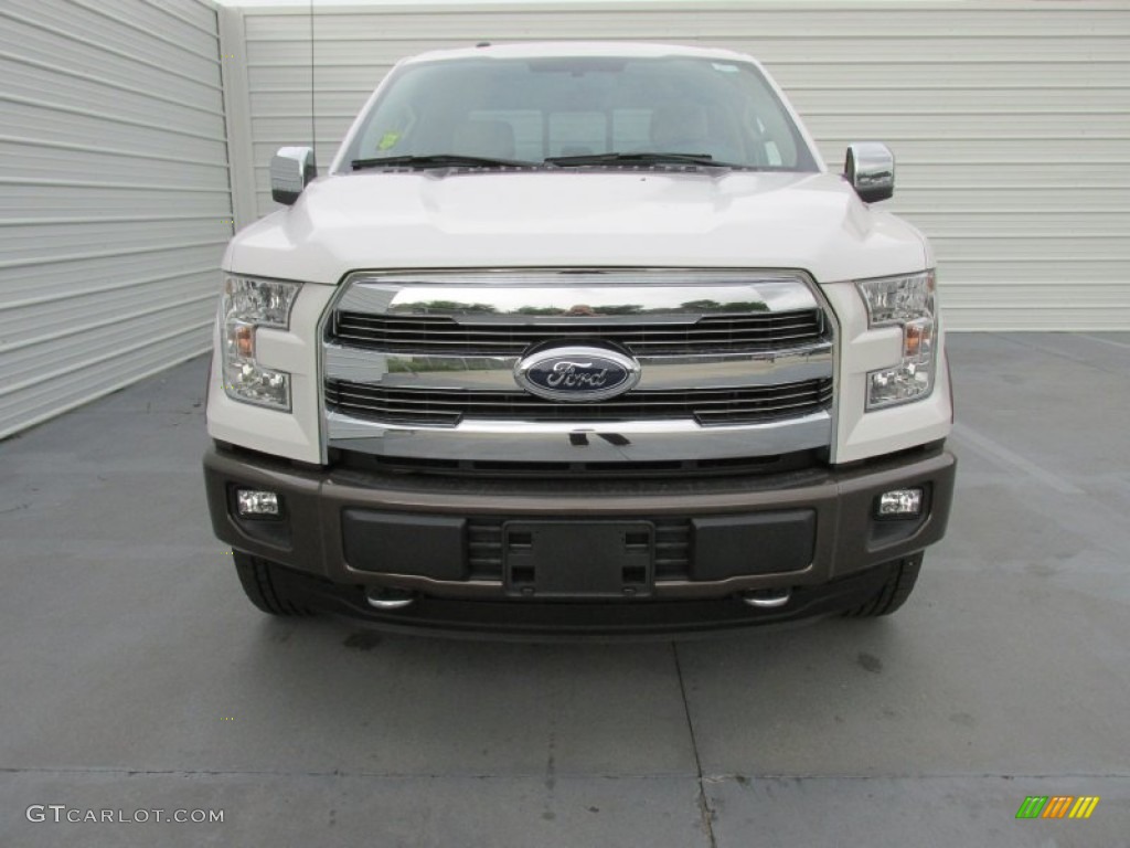 2015 F150 Lariat SuperCrew 4x4 - White Platinum Tricoat / Medium Light Camel photo #8