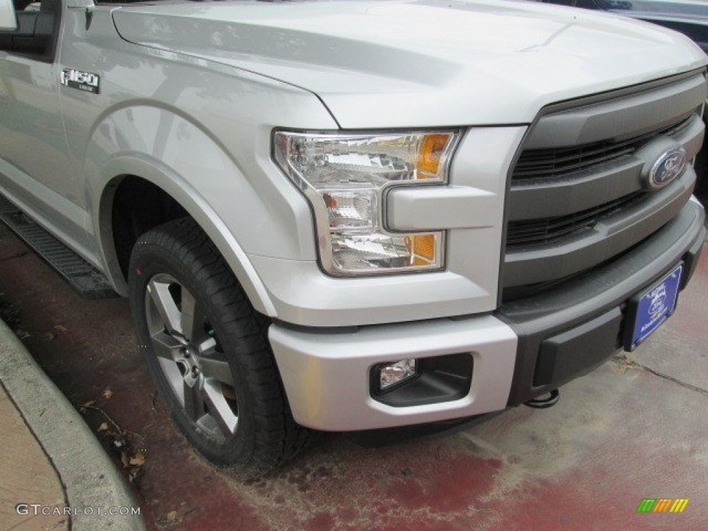 2015 F150 Lariat SuperCrew 4x4 - Ingot Silver Metallic / Black photo #2