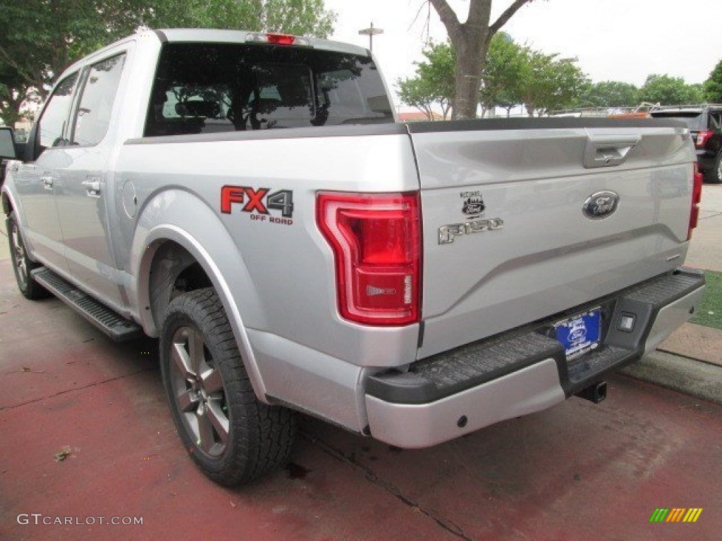 2015 F150 Lariat SuperCrew 4x4 - Ingot Silver Metallic / Black photo #12