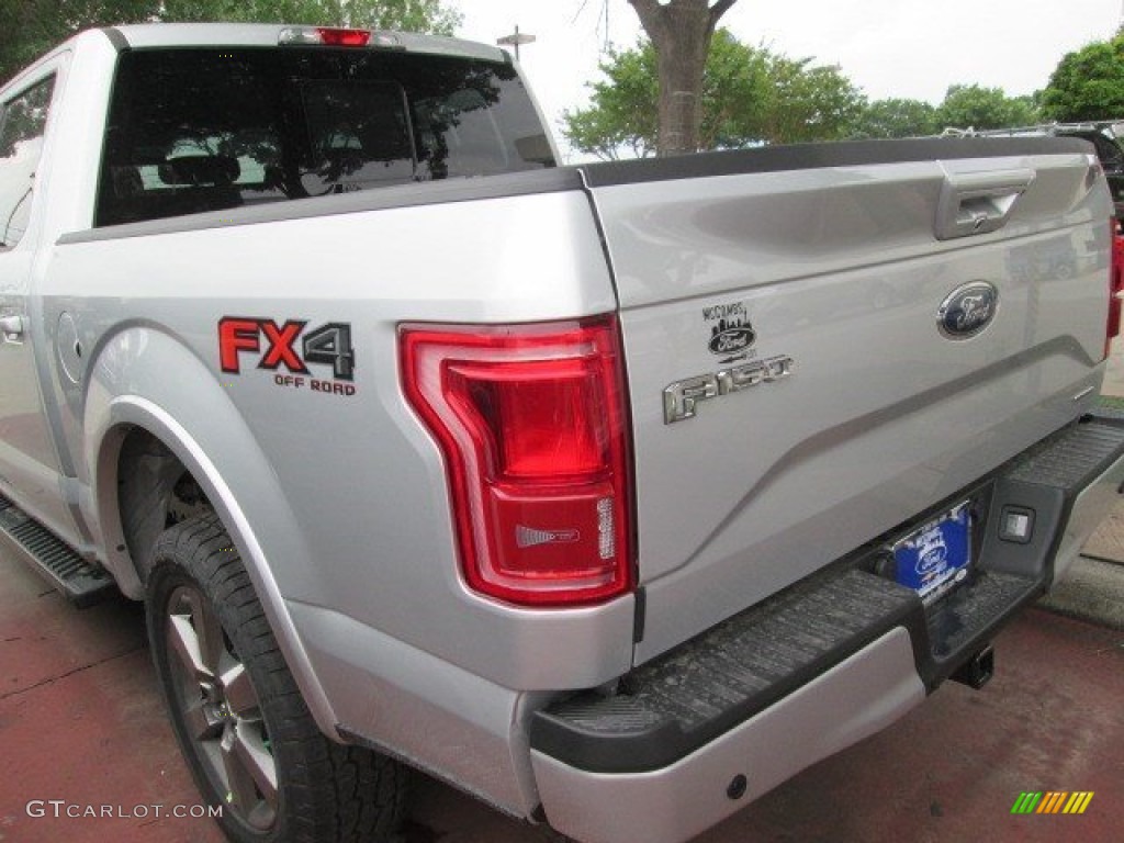 2015 F150 Lariat SuperCrew 4x4 - Ingot Silver Metallic / Black photo #13