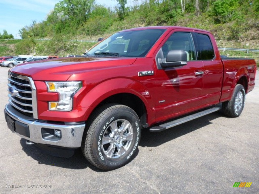 2015 F150 XLT SuperCab 4x4 - Ruby Red Metallic / Medium Light Camel photo #5