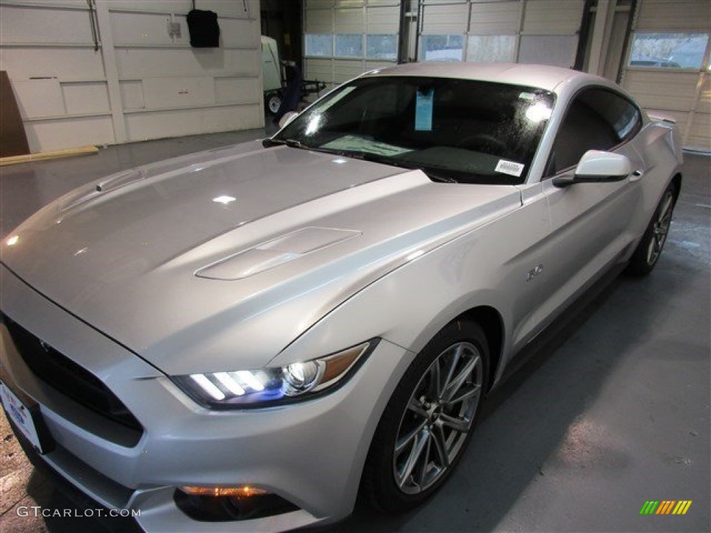 2015 Mustang GT Premium Coupe - Ingot Silver Metallic / Ebony photo #3