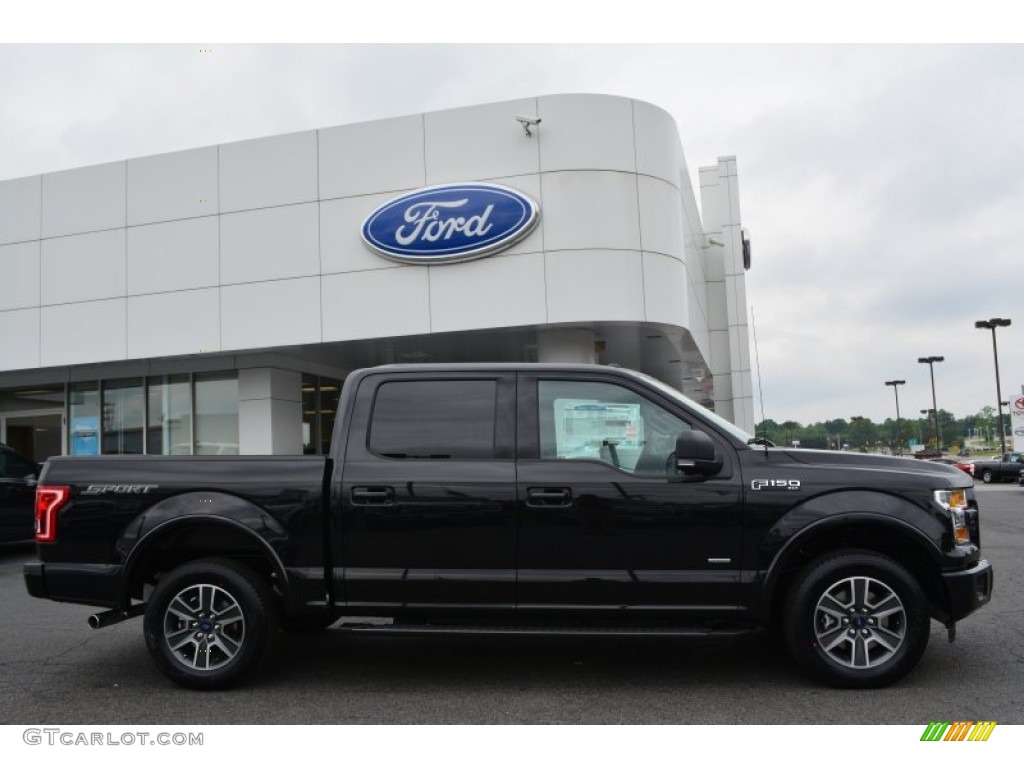 2015 F150 XLT SuperCrew - Tuxedo Black Metallic / Black photo #2
