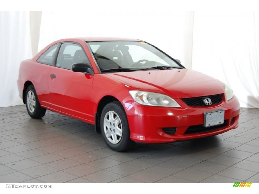 2004 Civic Value Package Coupe - Rally Red / Black photo #2