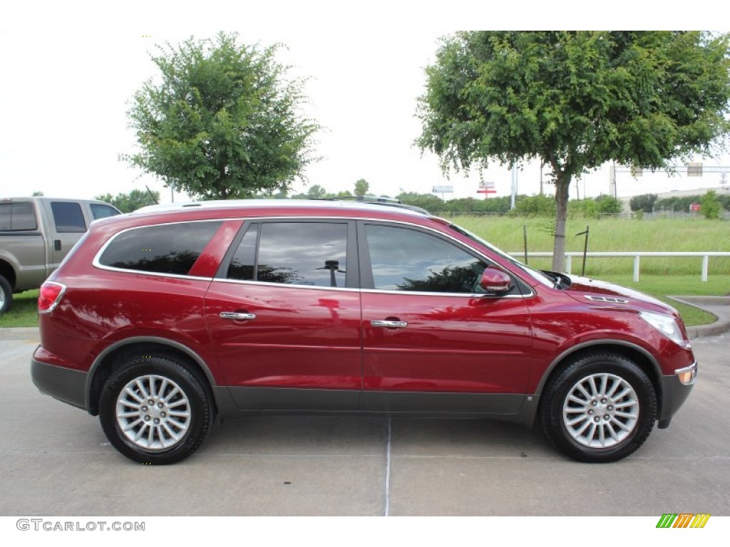2009 Enclave CXL - Red Jewel Tintcoat / Cocoa/Cashmere photo #4