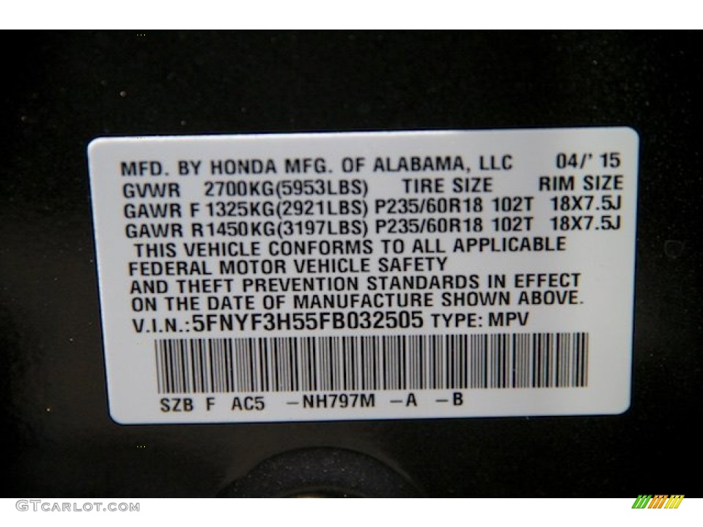 2015 Pilot EX-L - Modern Steel Metallic / Black photo #25