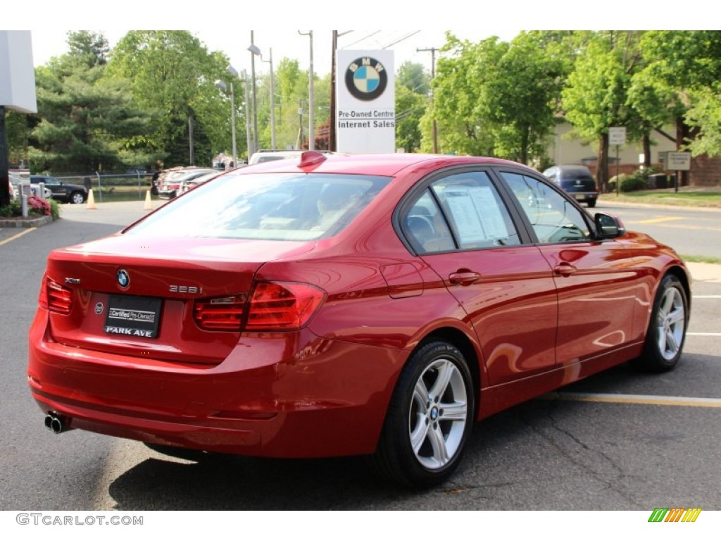 2013 3 Series 328i xDrive Sedan - Melbourne Red Metallic / Venetian Beige photo #3