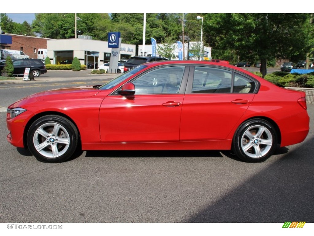 2013 3 Series 328i xDrive Sedan - Melbourne Red Metallic / Venetian Beige photo #6