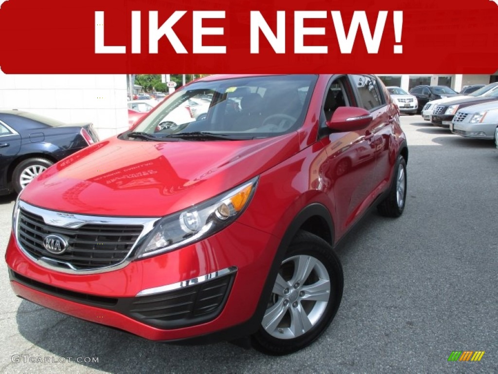 2013 Sportage LX - Signal Red / Alpine Gray photo #1