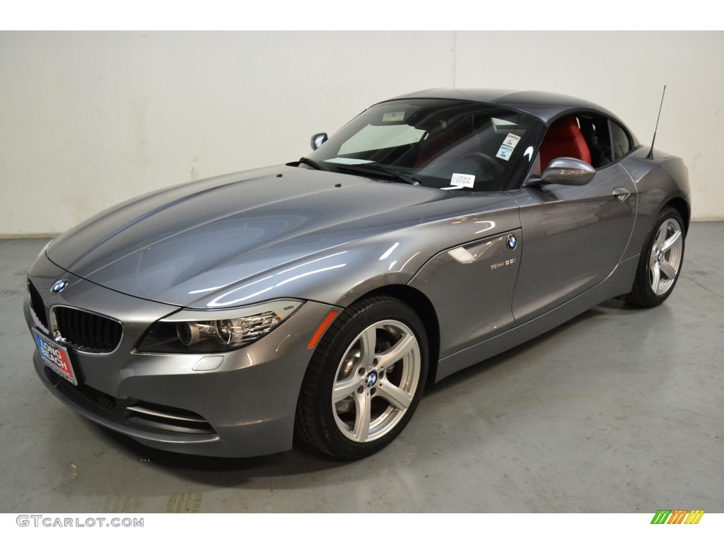 2012 Z4 sDrive28i - Space Gray Metallic / Coral Red photo #9