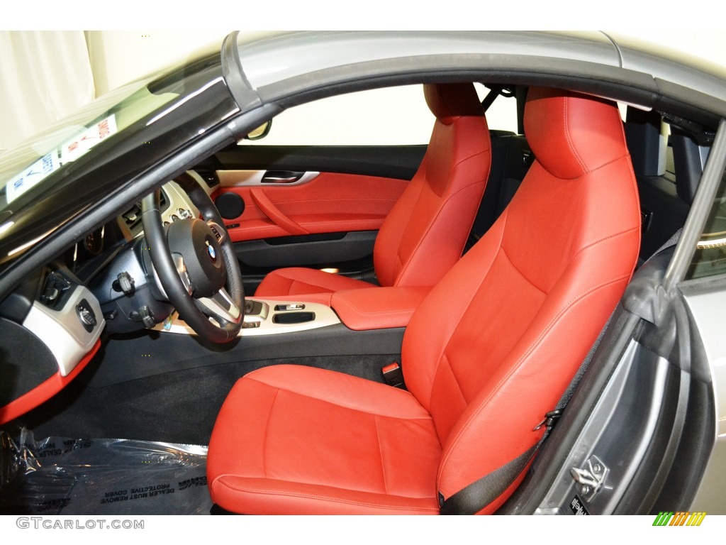 2012 Z4 sDrive28i - Space Gray Metallic / Coral Red photo #13