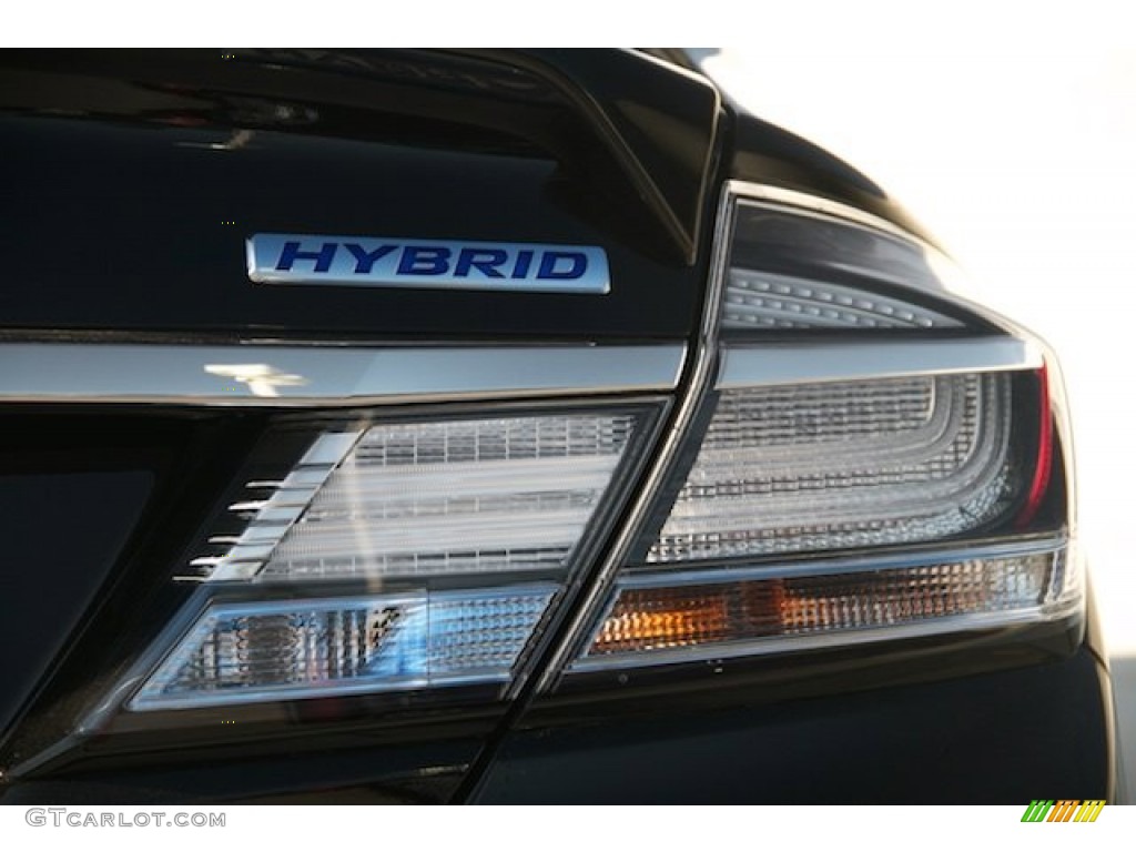 2015 Civic Hybrid-L Sedan - Crystal Black Pearl / Gray photo #4