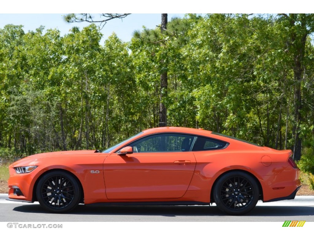 Competition Orange 2015 Ford Mustang GT Premium Coupe Exterior Photo #104030900