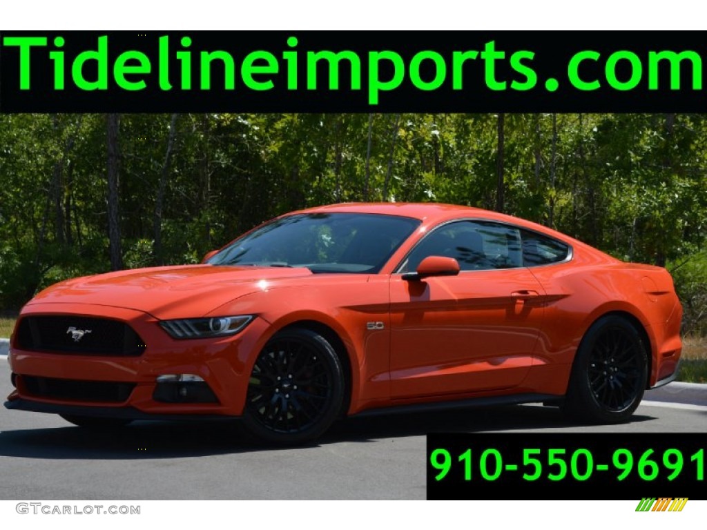 2015 Mustang GT Premium Coupe - Competition Orange / Ebony photo #26