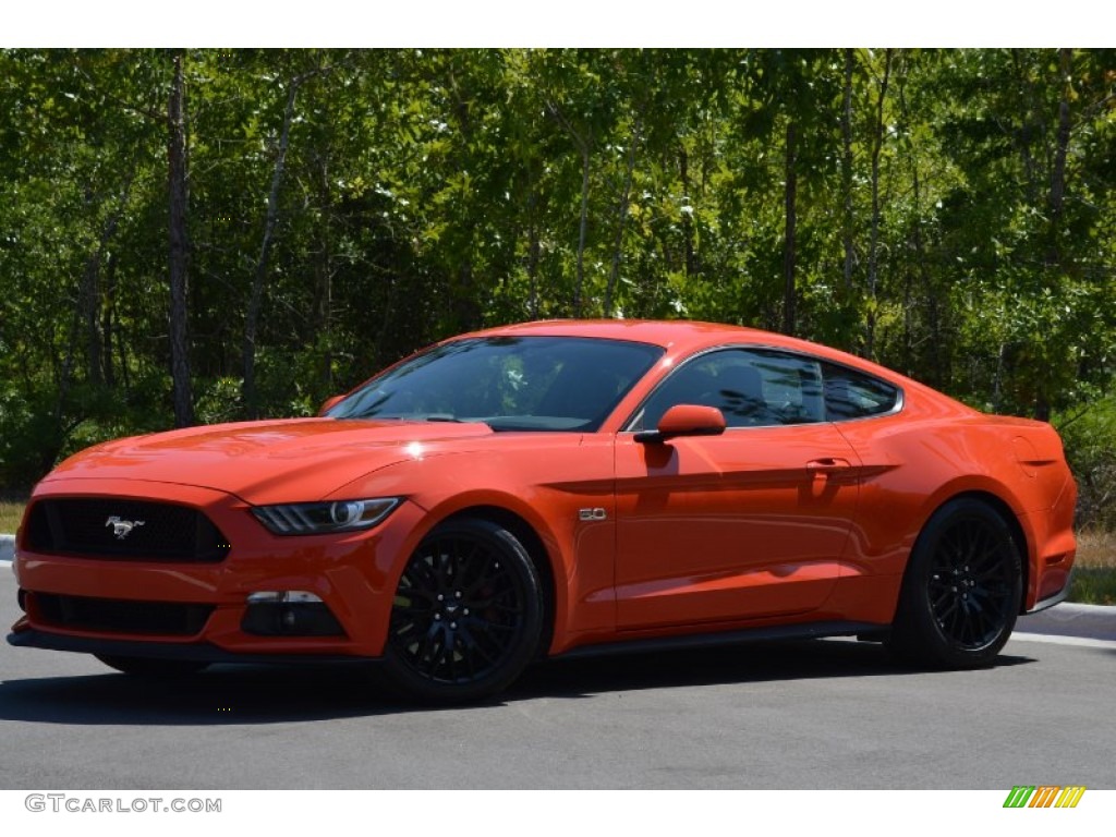 2015 Mustang GT Premium Coupe - Competition Orange / Ebony photo #49