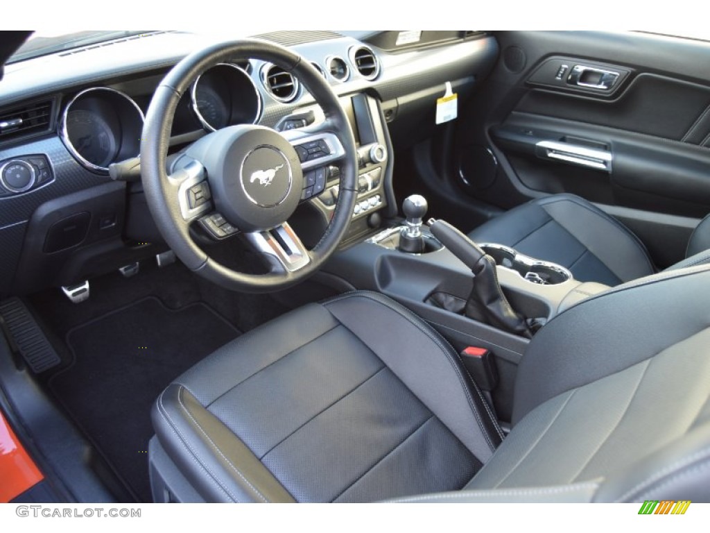 Ebony Interior 2015 Ford Mustang GT Premium Coupe Photo #104031638