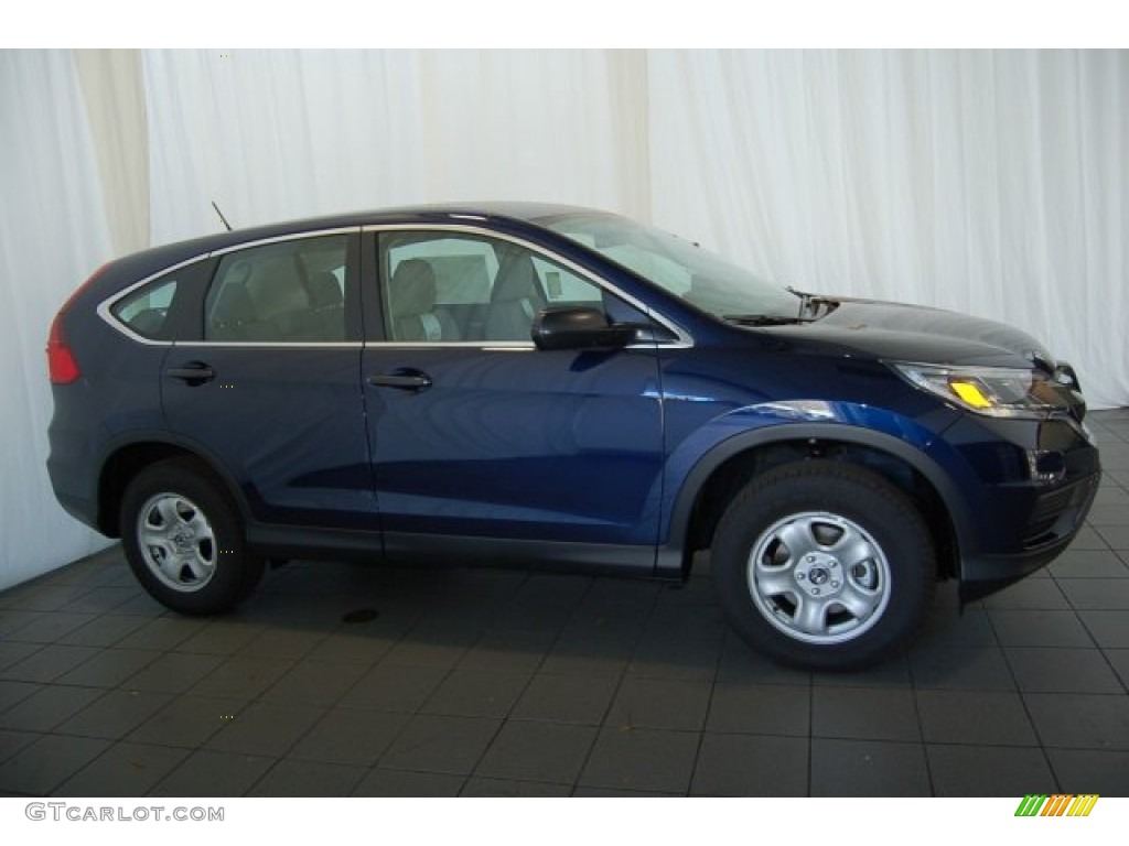 2015 CR-V LX - Obsidian Blue Pearl / Gray photo #5