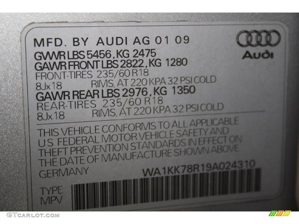 2009 Q5 3.2 Premium quattro - Ice Silver Metallic / Black photo #22