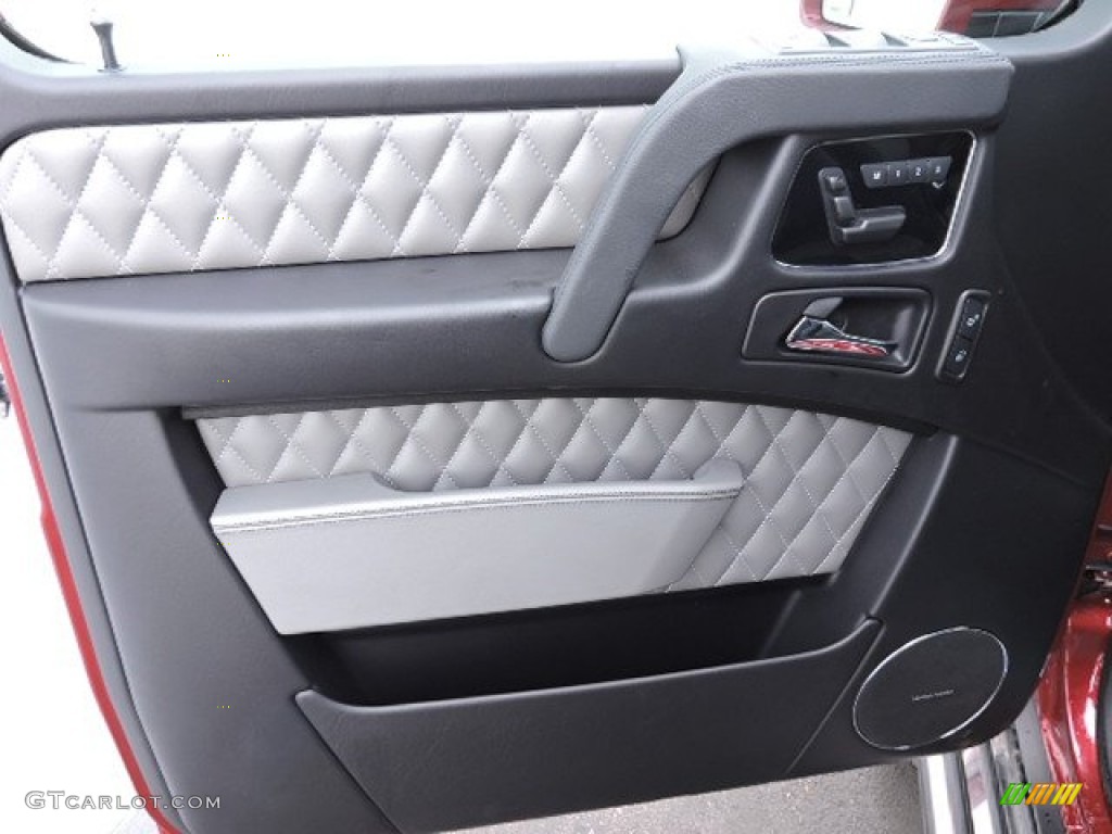 2015 Mercedes-Benz G 63 AMG designo Titanium Pearl/Black Door Panel Photo #104052993