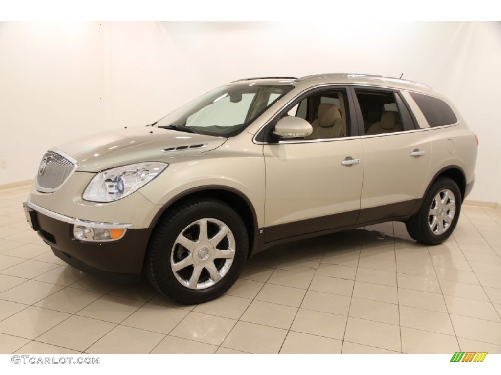 2009 Enclave CXL - Gold Mist Metallic / Cocoa/Cashmere photo #3