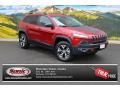 2014 Deep Cherry Red Crystal Pearl Jeep Cherokee Trailhawk 4x4  photo #1