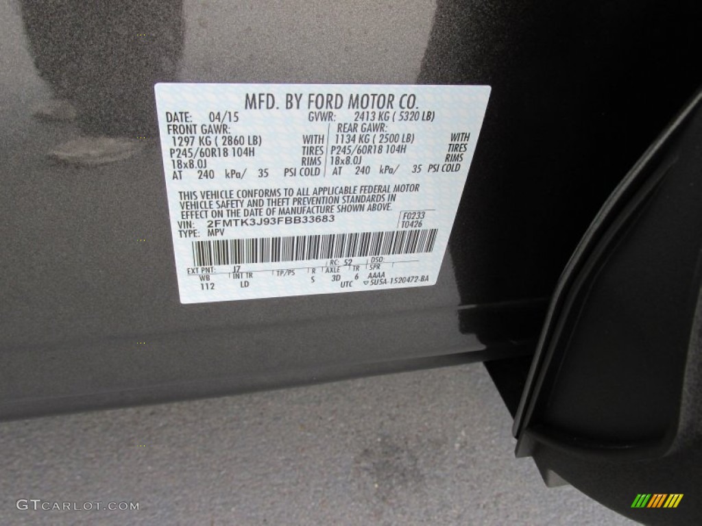 2015 Ford Edge SEL Color Code Photos
