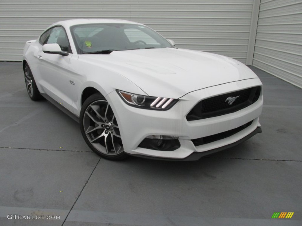 Oxford White 2015 Ford Mustang GT Premium Coupe Exterior Photo #104063020