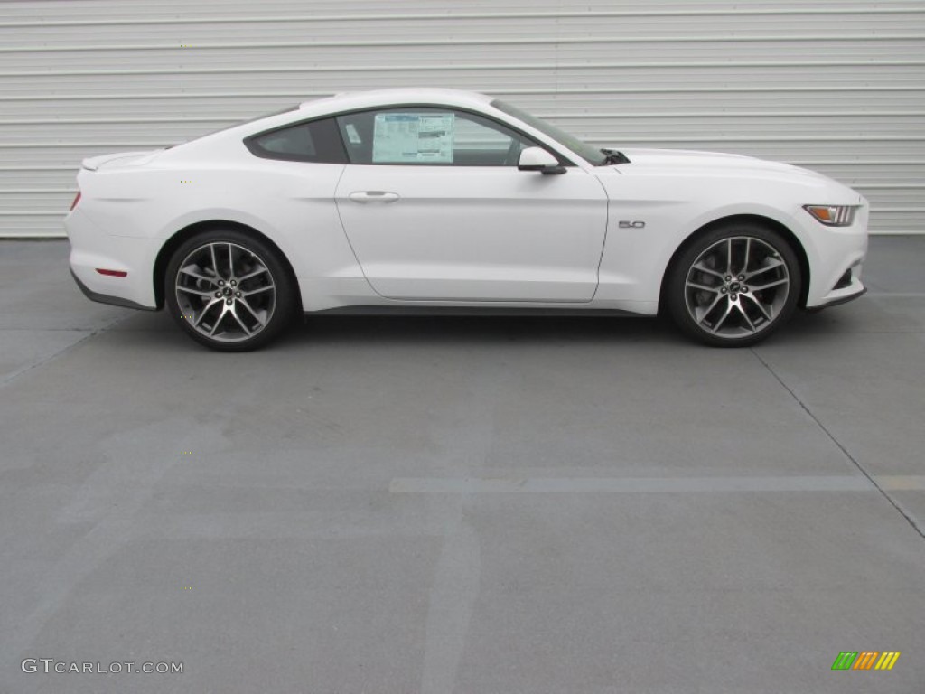 Oxford White 2015 Ford Mustang GT Premium Coupe Exterior Photo #104063104