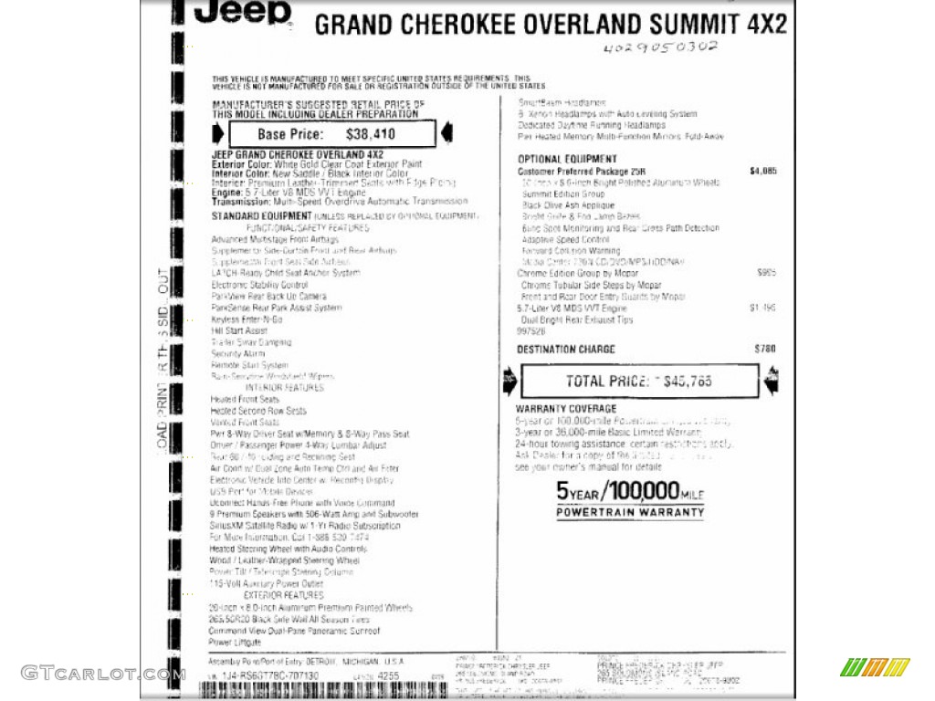 2011 Grand Cherokee Overland - White Gold Metallic / New Saddle/Black photo #6