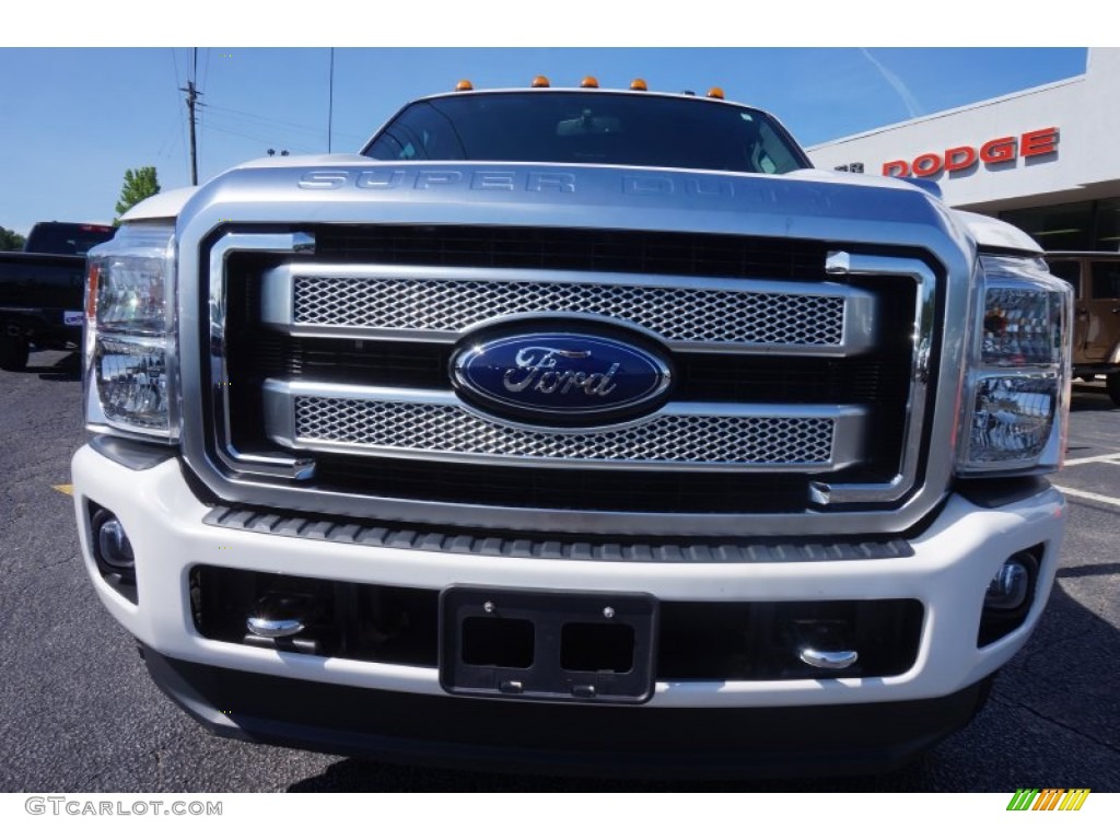 2014 F250 Super Duty Platinum Crew Cab 4x4 - White Platinum Tri-Coat / Platinum Pecan Leather photo #2