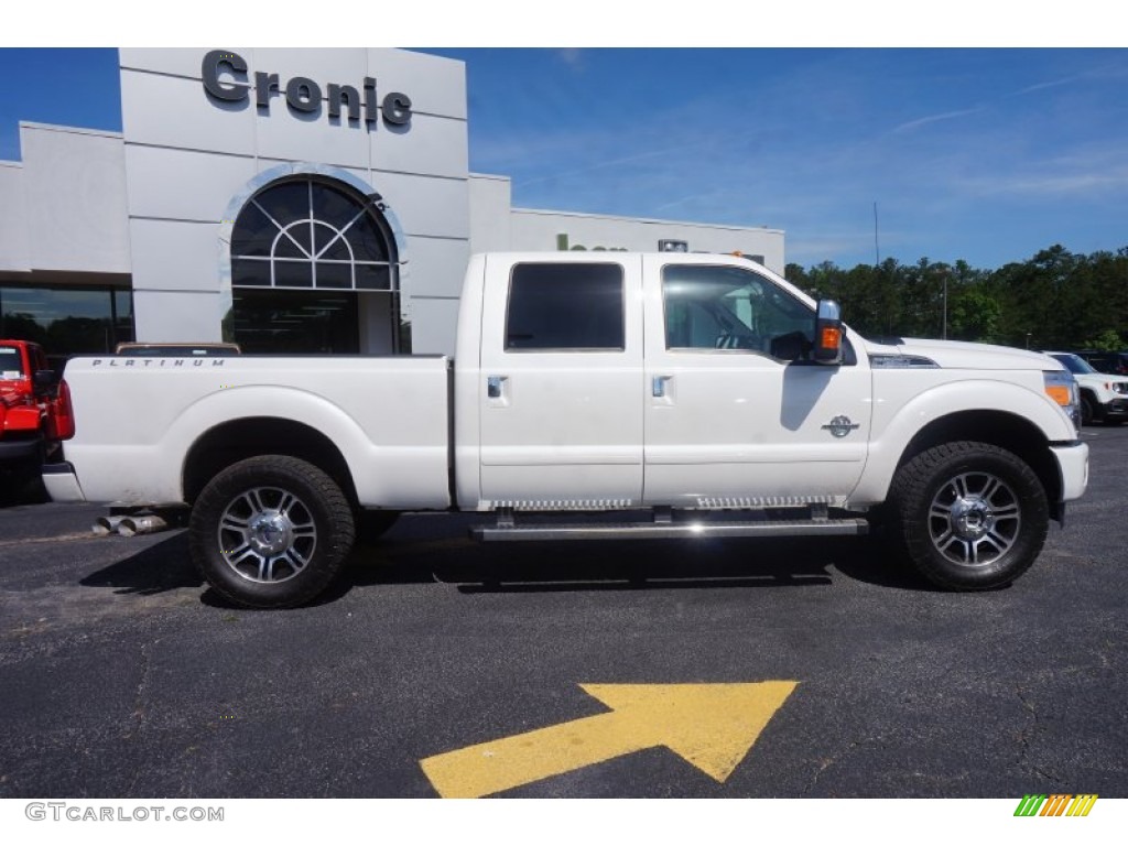 2014 F250 Super Duty Platinum Crew Cab 4x4 - White Platinum Tri-Coat / Platinum Pecan Leather photo #8
