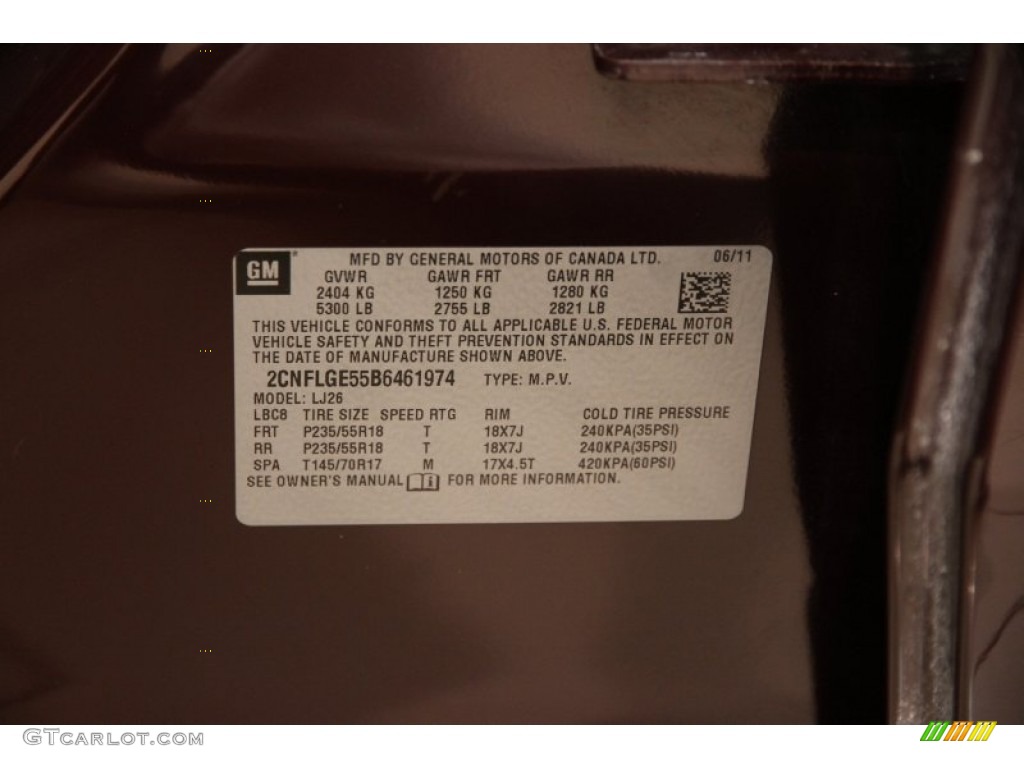 2011 Equinox LTZ AWD - Espresso Brown Metallic / Brownstone/Jet Black photo #16