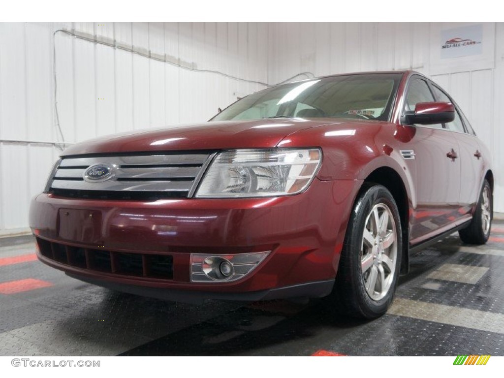 2008 Taurus SEL - Merlot Metallic / Camel photo #2