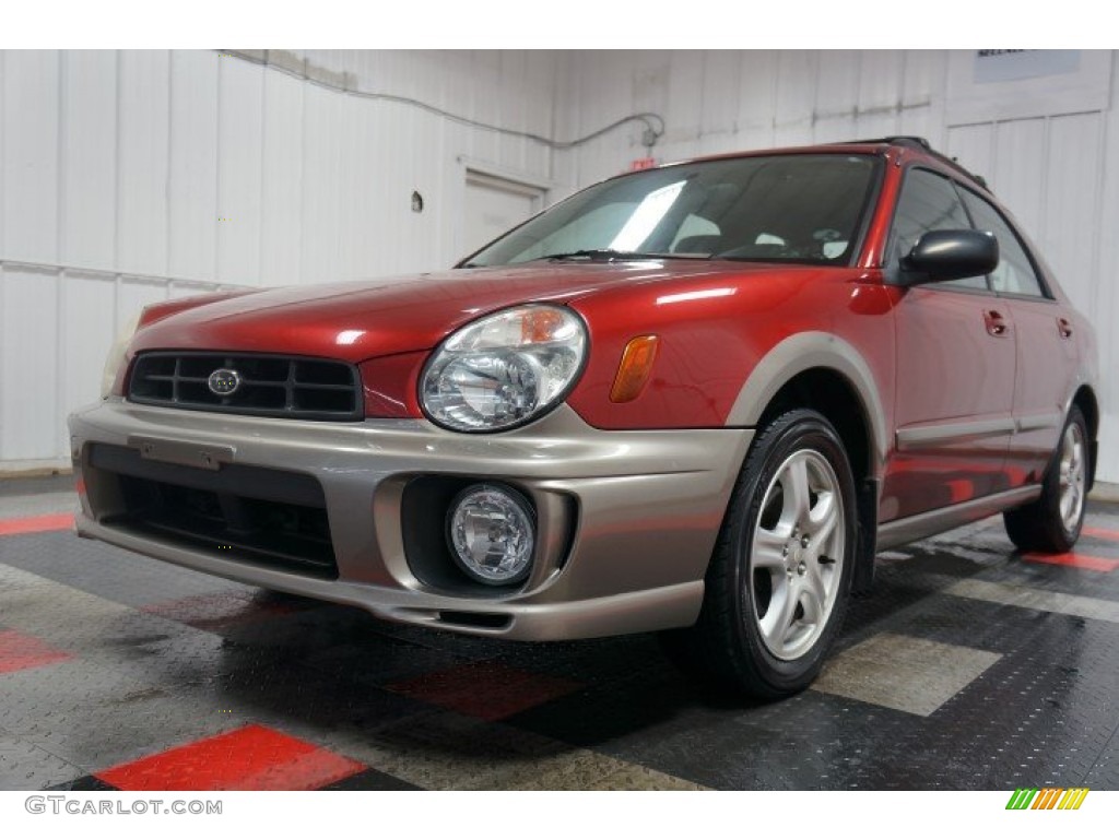 2002 Impreza Outback Sport Wagon - Sedona Red Pearl / Gray photo #3