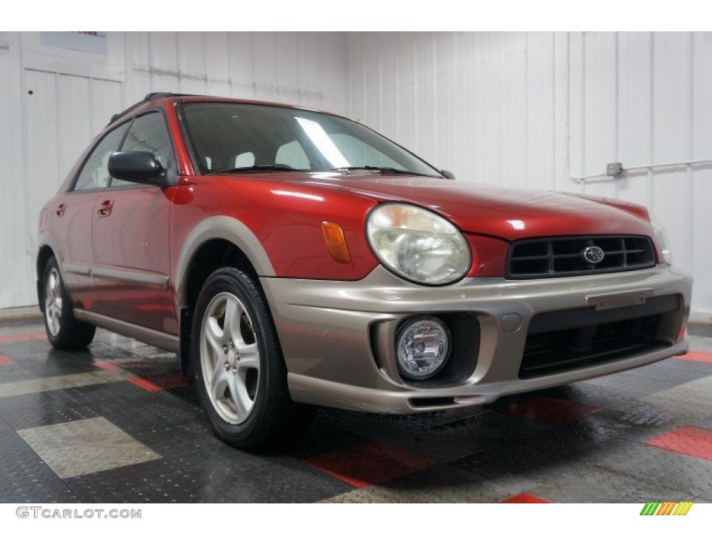 2002 Impreza Outback Sport Wagon - Sedona Red Pearl / Gray photo #5