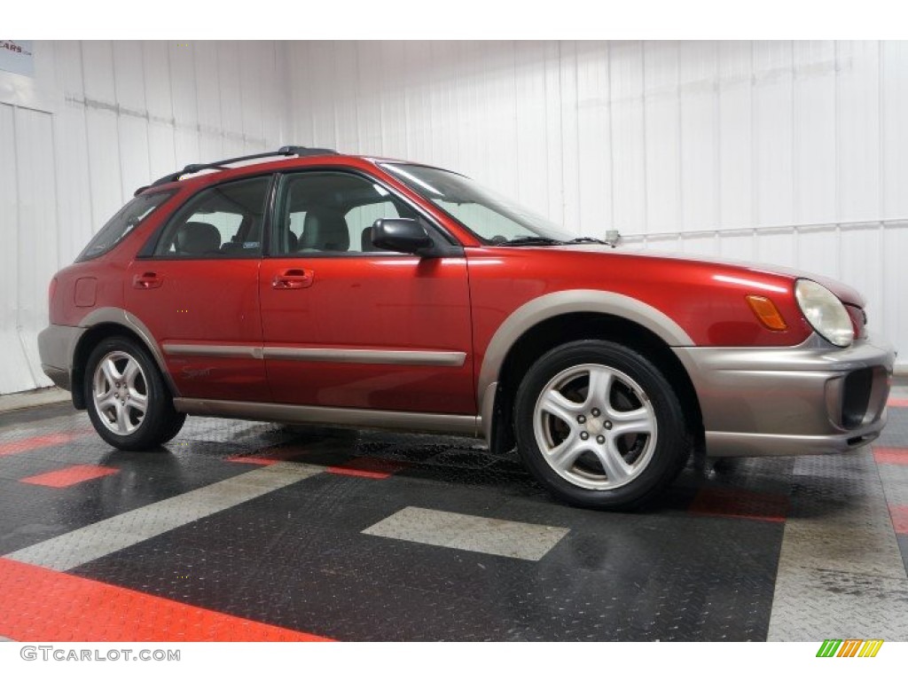 2002 Impreza Outback Sport Wagon - Sedona Red Pearl / Gray photo #6