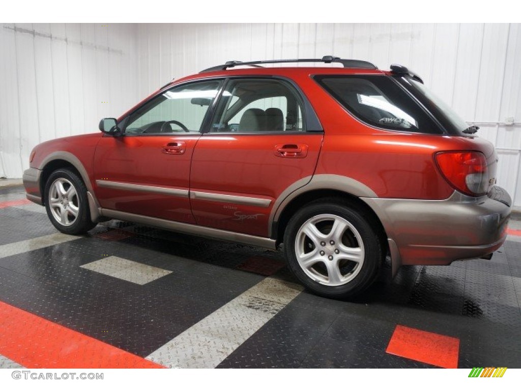 2002 Impreza Outback Sport Wagon - Sedona Red Pearl / Gray photo #11