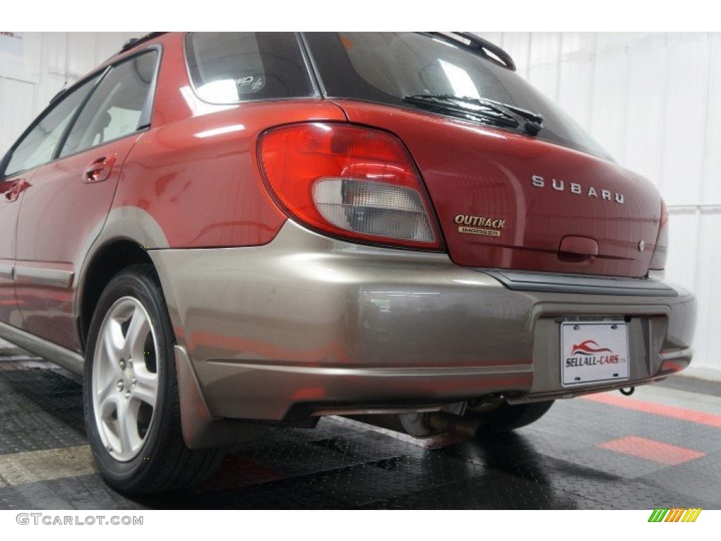 2002 Impreza Outback Sport Wagon - Sedona Red Pearl / Gray photo #52