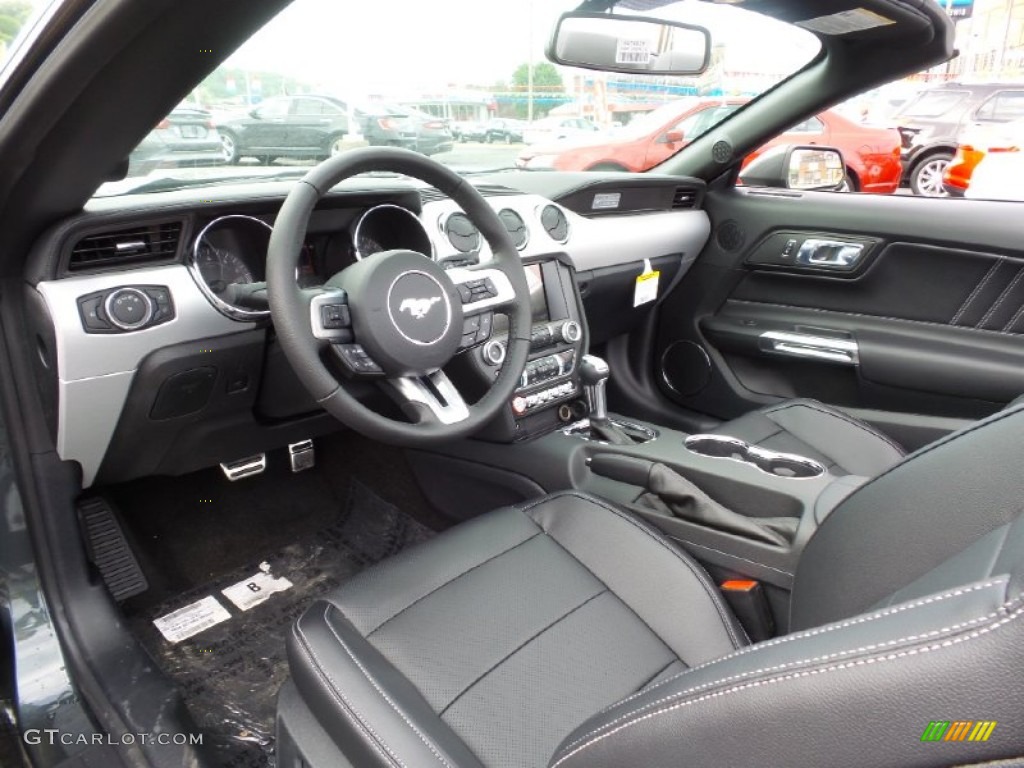 Ebony Interior 2015 Ford Mustang GT Premium Convertible Photo #104082208