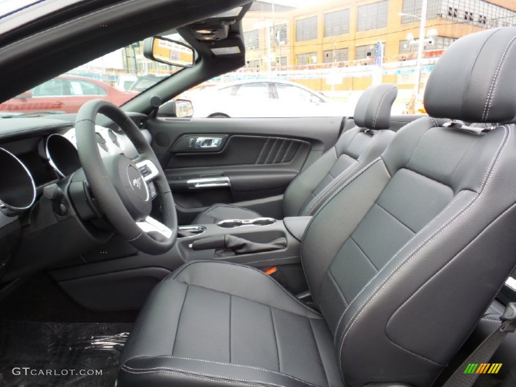 Ebony Interior 2015 Ford Mustang GT Premium Convertible Photo #104082256