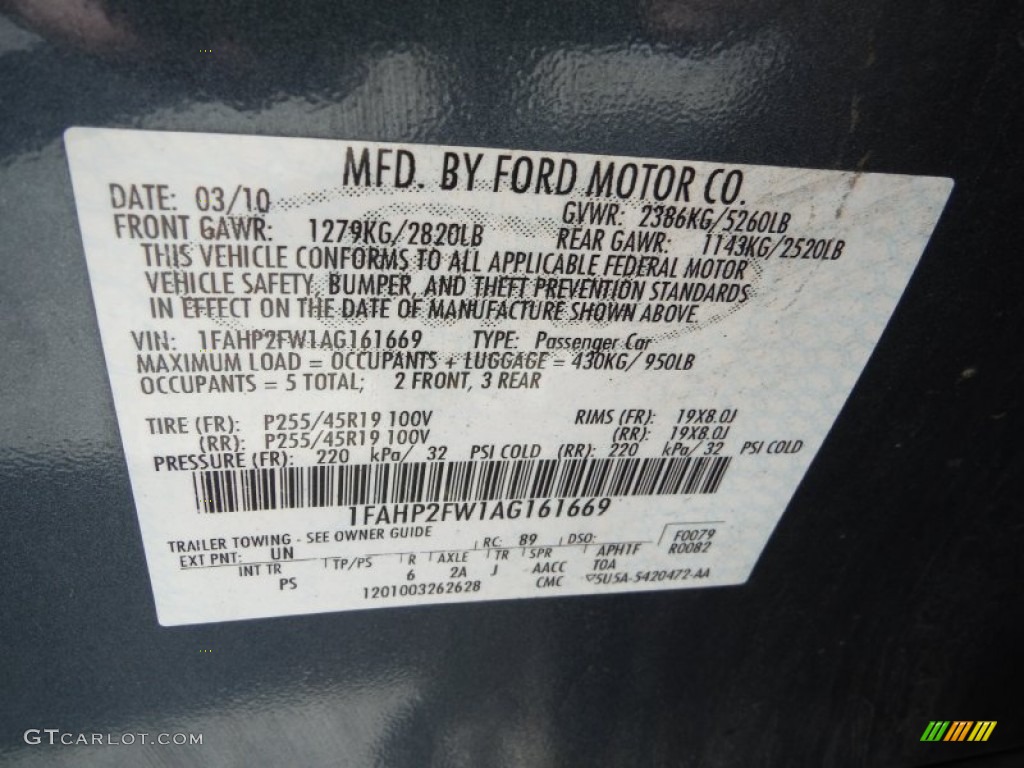 2010 Taurus Limited - Steel Blue Metallic / Light Stone photo #24